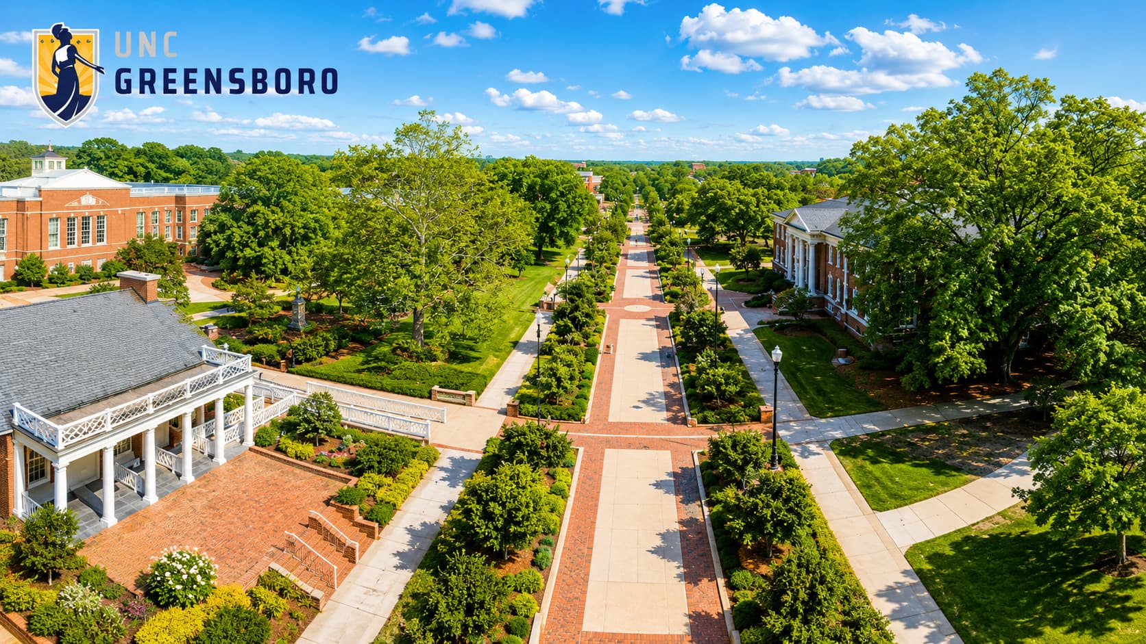 INTERLINK International Institutes が授業を行うノースカロライナ州グリーンズボロの University of North Carolina Greensboro キャンパス