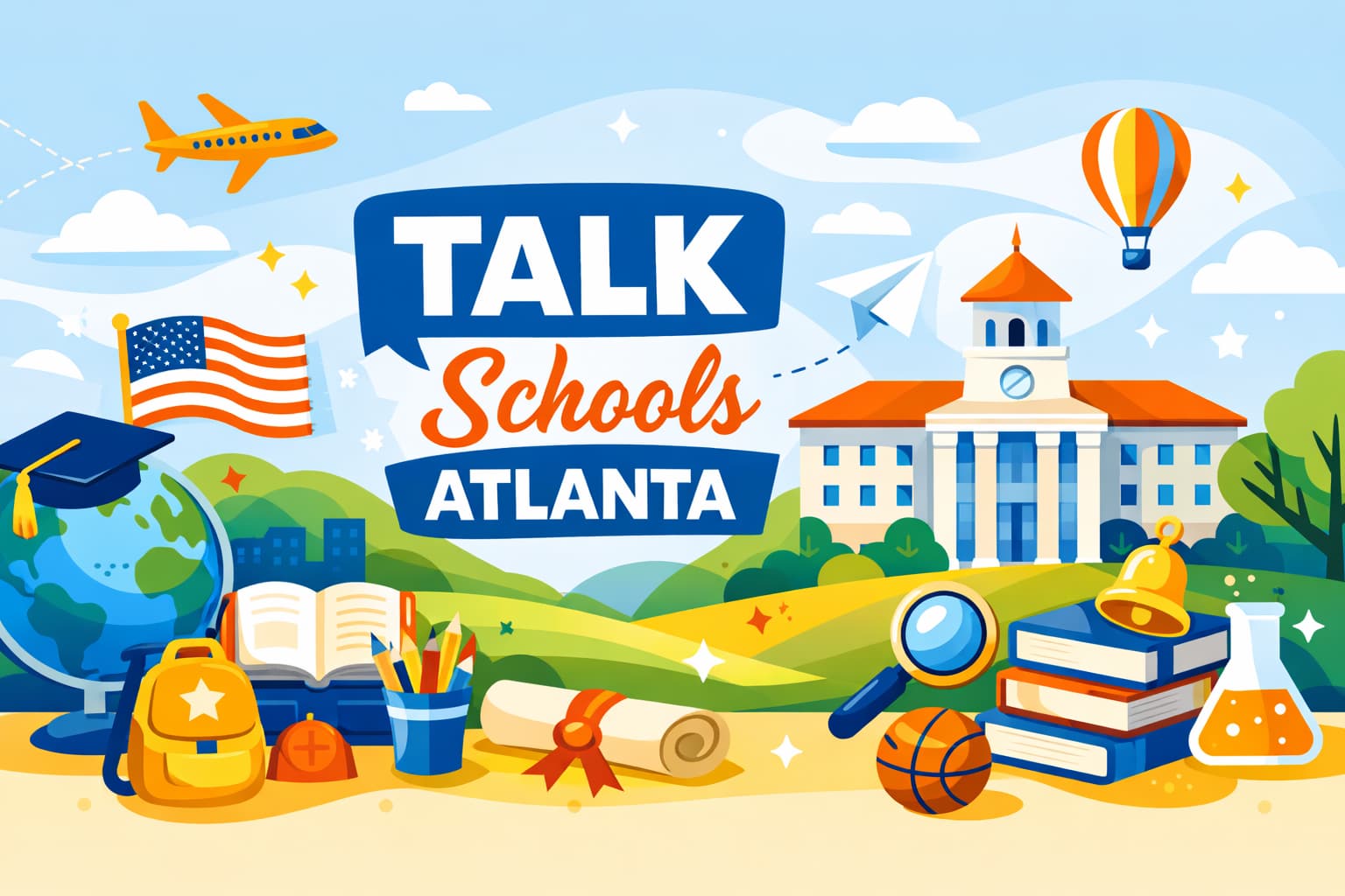 TALK Schools Atlanta（トーク・スクールズ アトランタ）のイメージイラスト｜Druid Hills の語学学校・アメリカ留学イメージ