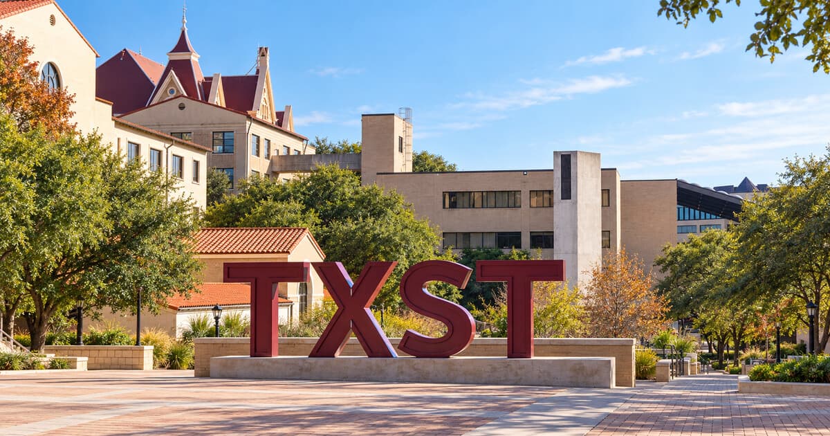 テキサス州サンマルコスにあるテキサス州立大学(Texas State University/TXST)のキャンパス